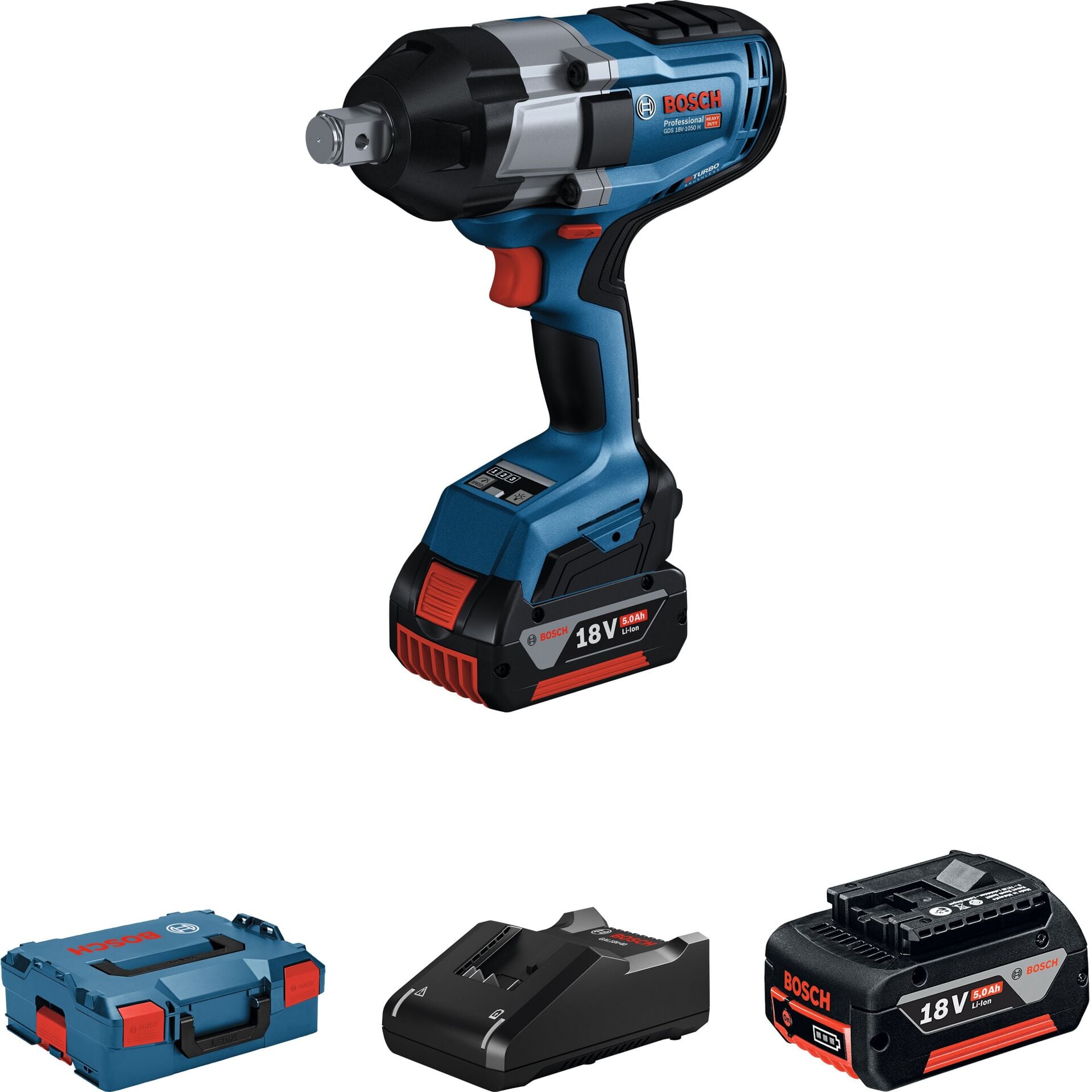 Bosch GDS 18V-1050 H Somun Sıkma (2 x 8.0 Ah L-Boxx) - 06019J8502