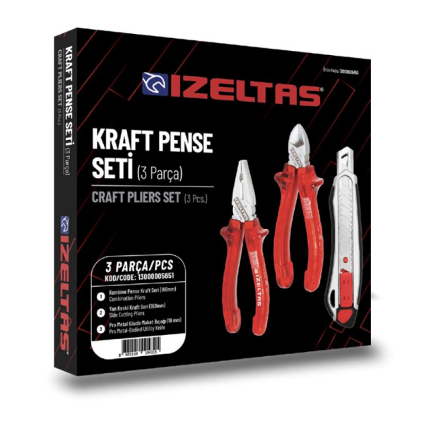 İzeltaş 3 Parça Kraft Seri Pense Seti - 13000005651