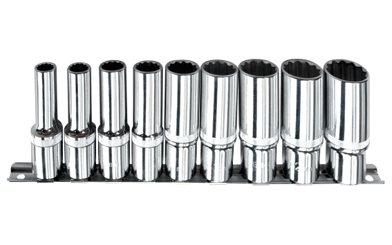 Ceta Form 9 Parça 1/2'' 12 Köşe (Yıldız) Derin Lokma Anahtar Takımı (Raylı) - C24-RB09