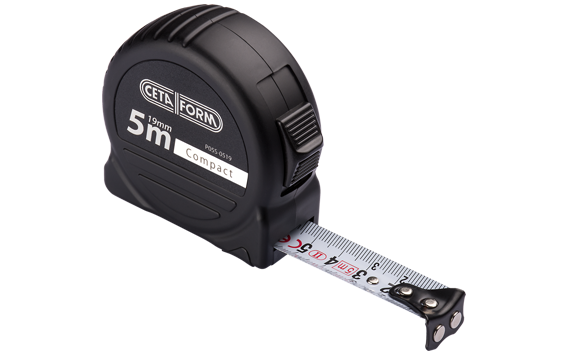 Ceta Form Compact Şerit Metre (Siyah Kasa - Mıknatıslı) - 10 m x 25 mm - P05B-1025