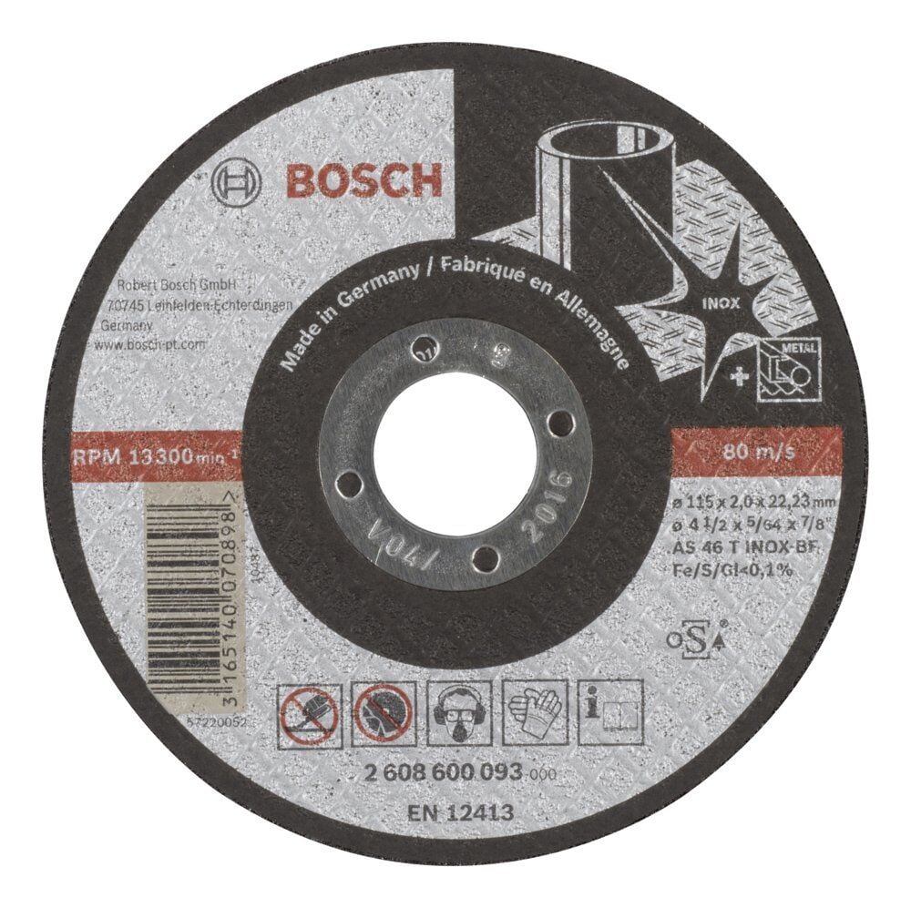 Bosch - 115*2,0 mm Expert Serisi Düz Inox (Paslanmaz Çelik) Kesme Diski (Taş)