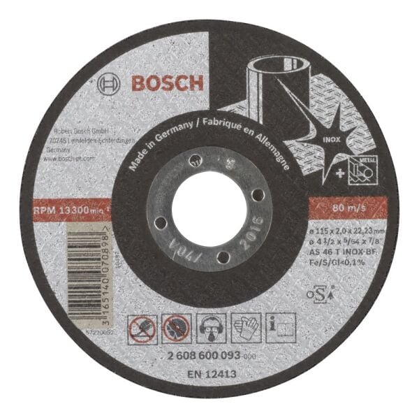 Bosch - 115*2,0 mm Expert Serisi Düz Inox (Paslanmaz Çelik) Kesme Diski (Taş)