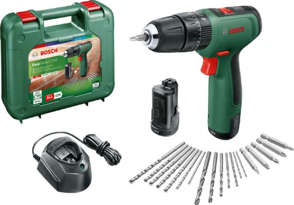 Bosch EasyImpact 1200 Akülü Darbeli Delme Vidalama Makinesi + GAL 1210 CV + AC Kit (Çift Akülü) - 06039D3105