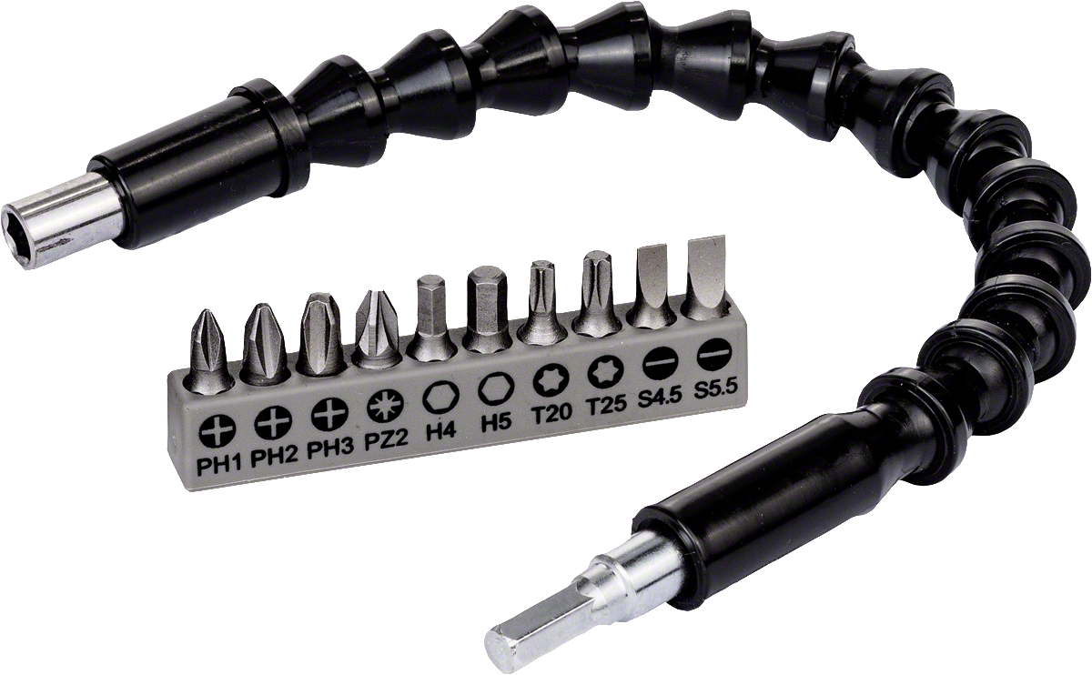 Bosch 10 Parça Vidalama+Uzatma Adaptörü (30Cm) 2608522377