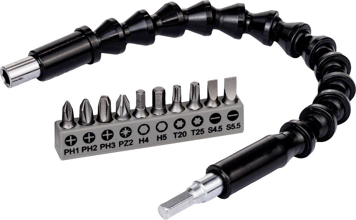 Bosch 10 Parça Vidalama+Uzatma Adaptörü (30Cm) 2608522377