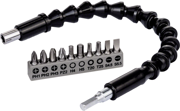 Bosch 10 Parça Vidalama+Uzatma Adaptörü (30Cm) 2608522377