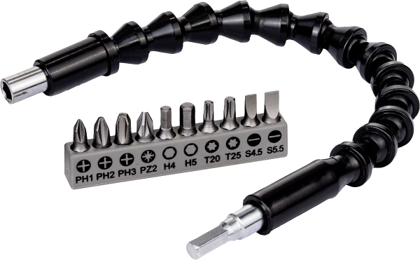 Bosch 10 Parça Vidalama+Uzatma Adaptörü (30Cm) 2608522377