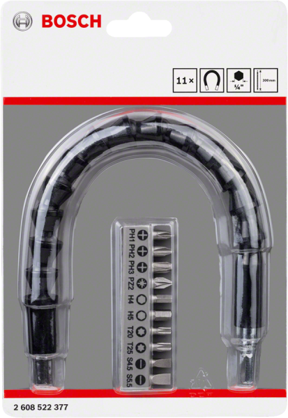 Bosch 10 Parça Vidalama+Uzatma Adaptörü (30Cm) 2608522377