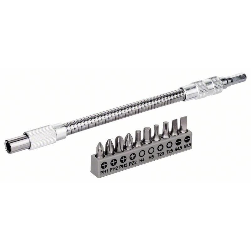 Bosch 10 Parça Vidalama+Uzatma Adaptörü (20Cm) 2608522376