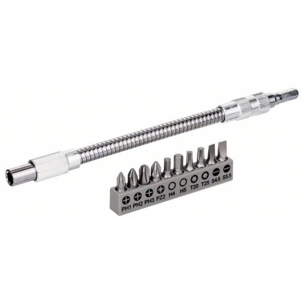 Bosch 10 Parça Vidalama+Uzatma Adaptörü (20Cm) 2608522376
