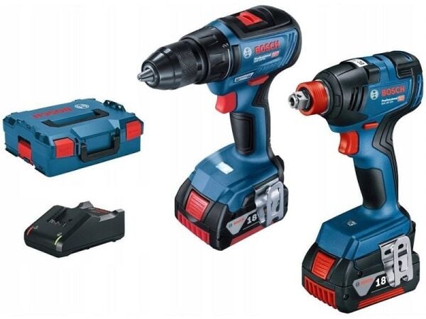 Bosch Professional Seti: GSR 18V-50 Akülü Vidalama - GDX 18V-200 Akülü Darbeli Somun Sıkma