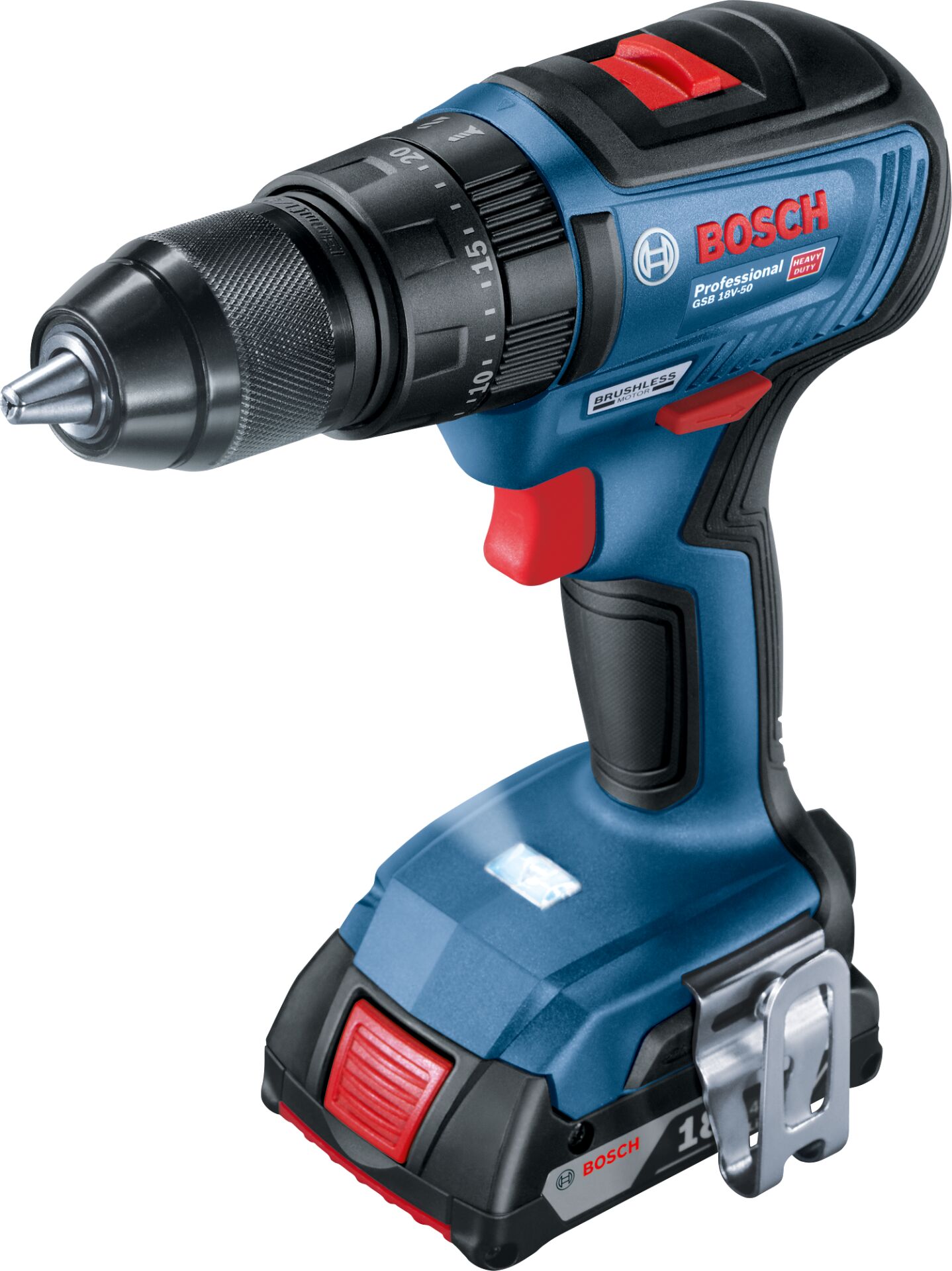 Bosch Professional GSB 18V-50 Akülü Darbeli Vidalama Makinesi (2 x 2.0 Ah; L-Case) - 06019H5100