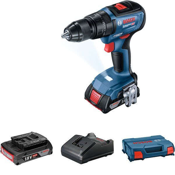 Bosch Professional GSB 18V-50 Akülü Darbeli Vidalama Makinesi (2 x 2.0 Ah; L-Case) - 06019H5100