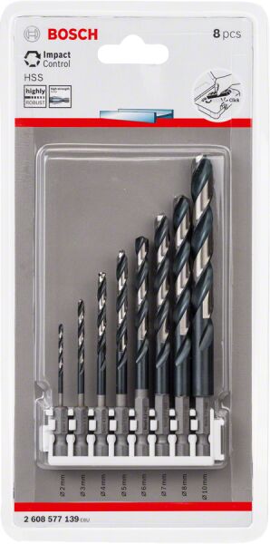 Bosch - Impact Control Serisi HSS Metal Matkap Ucu Seti 8'li - Click