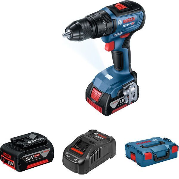 Bosch Professional GSB 18V-50 Akülü Darbeli Vidalama Makinesi (2 x 5.0 Ah; L-Boxx) - 06019H5101
